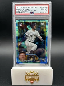 2023 Chrome Update Aqua & Blue Lava Lamp Refractor /175 Blake Perkins RC PSA 10 - Picture 1 of 2