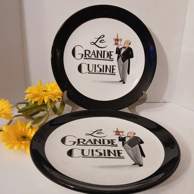 Juego de 2 platos de cena Le Grand Cuisine Wine Steward 11" Blk Cert Int Flickinger Foto 1 de 4