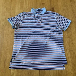 Polo Ralph Lauren Shirt Pima Soft Touch XL Blue Striped Preppy Pony Golf Stretch - Picture 1 of 5