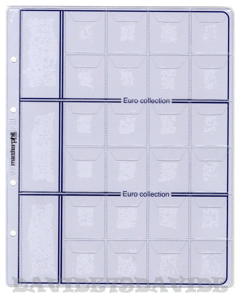 91/B] PAGINA FOGLIO ATTESA PER SERIE 8 MONETE IN EURO