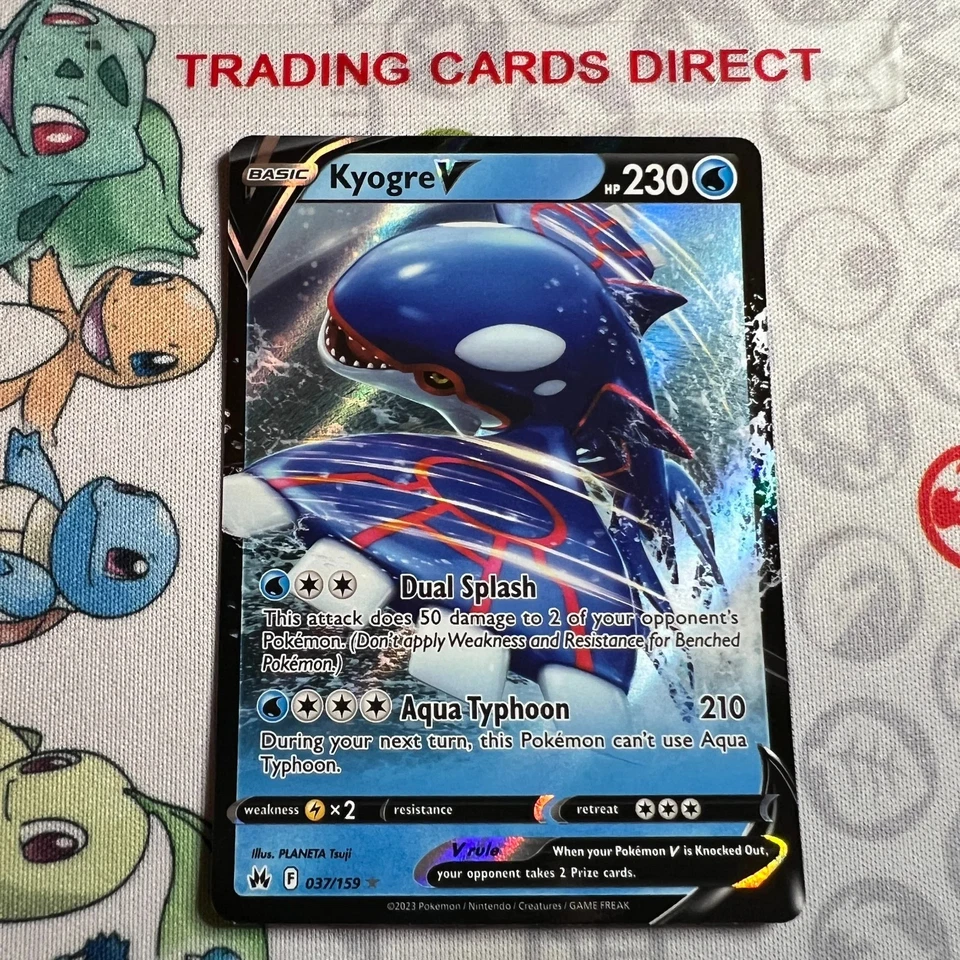 Kyogre V 037/159 Holo Double Rare Crown Zenith Pokemon Card - Image 1 of 1