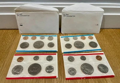 2x - 1973 D Uncirculated U.S. Mint Coin Proof Sets (16 coins/set) SHIPS FAST - Image 1 of 4