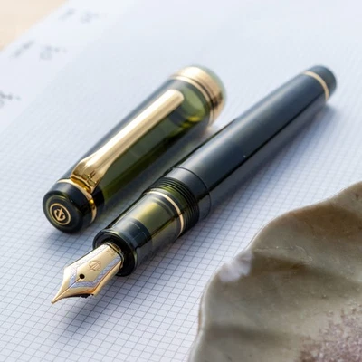 Pluma Estilográfica Sailor Professional Gear Champagne Demostrador Verde Oscuro 21K Plumín Foto 1 de 4
