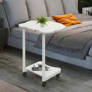 Over the Bed Side Table Wheels Hospital Overbed Rolling Tray Bedside USA - Picture 1 of 24