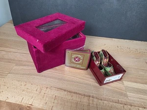 Dillards Trimmings Collectible Cloisonne Miniature Christmas Poinsettia Hi-Heels - Picture 1 of 6