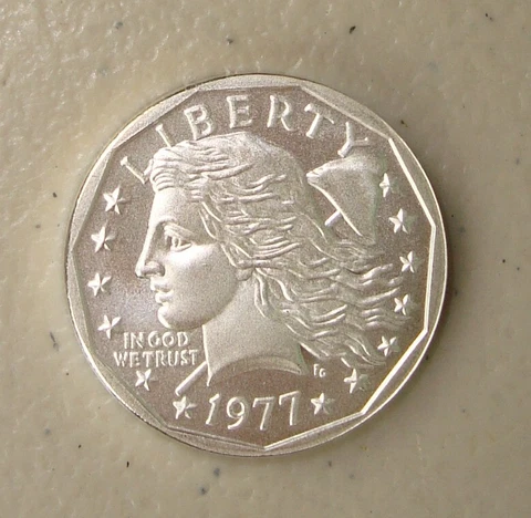 Beautiful 1977 Frank Gasparro Design Private Issue Pattern Liberty Dollar Silver Cover