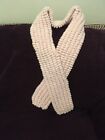 Hand knitted Pompon scarf soft and warm Pale pink