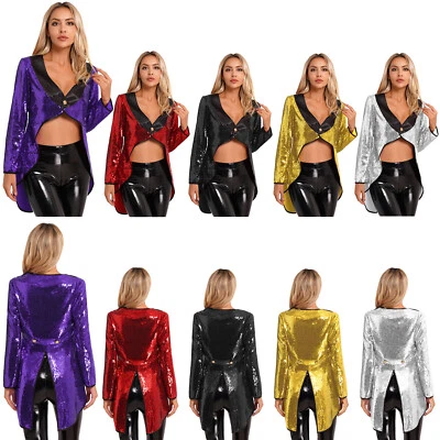 Womens Uniforms Festivals Costume Theme Ringmaster Party Coats Performance Show - Image 1 of 3