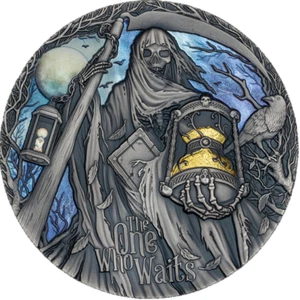 Grim Reaper The One Who Waits 2 oz Antique finish Silver Coin CFA Cameroon 2024 - Picture 1 of 5