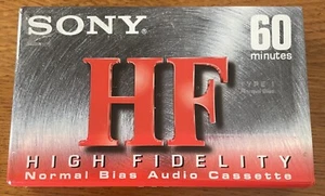 Cassette de audio en blanco Sony de alta fidelidad 60 minutos sellado de fábrica - Imagen 1 de 6