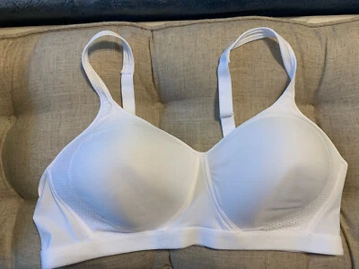 HANES’COOL THAT ADAPTS TO YOU’ SOLID WHITE BRA!  SZ XL - Image 1 of 4