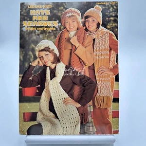 Vintage Leisure Arts Hats & Scarves To Knit & Crochet Leaflet #4 1970s Leaflet - Picture 1 of 2