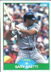 1989 Score Minnesota Twins Baseball Card #8 Gary Gaetti