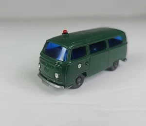 Wiking Germany HO 1:87 Volkswagen VW T2 Window Van Green Police Polizei Toy Car - Picture 1 of 6