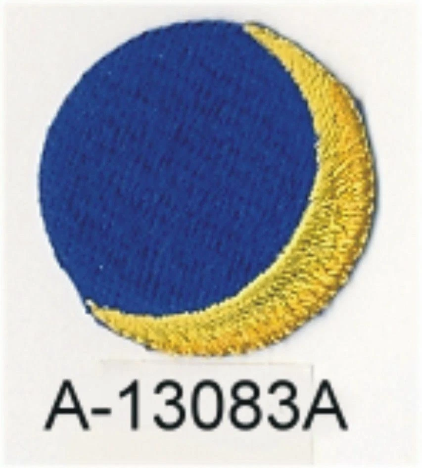 1 1/2" x 1 1/2" Celestial Waxing Crescent Moon Patch - Image 1 of 1