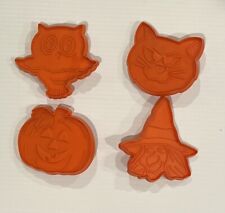 4 Vintage Hallmark Fall Thanksgiving Halloween Plastic Cookie Cutters 1970's