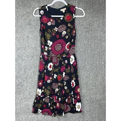Vestido polar rojo Brooks Brothers para mujer talla 0 floral sin mangas ajuste y acampanado Foto 1 de 4