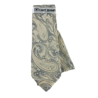 Juego de pañuelos de corbata Stacy Adams para hombre gris carbón marfil caqui microfibra ancho 3,5" Foto 1 de 2