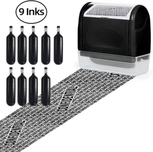 Identity Theft Protection Roller Stamp with Refill Ink, Confidential, 9 Black - Picture 1 of 12