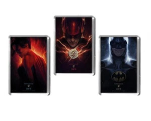 The Flash  7 x 4.5cm fridge magnet 2023 Worlds Collide Batman Supergirl - Picture 1 of 4