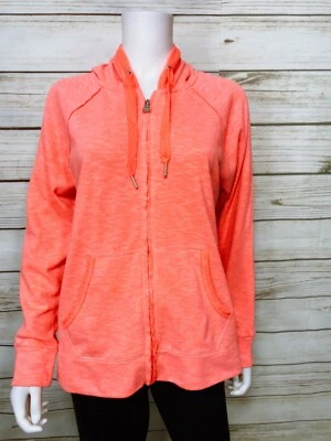 Sudadera con capucha Calvin Klein Performance de secado rápido para mujer talla S naranja neón cremallera completa Foto 1 de 4