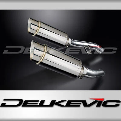 Yamaha FJR1300 06-24 Delkevic Slip On Mini 8" Stainless Round Exhaust Muffler - Image 1 of 4