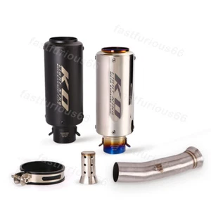 Exhaust Tips Black Muffler 51mm Mid Link Pipe Modified Slip For Duke 790 18-2025 - Picture 1 of 14