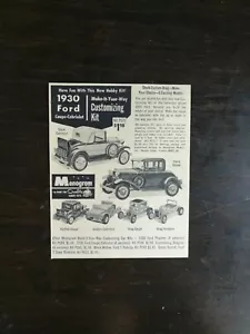 Vintage 1962 Monogramm Modelle 1930 Ford Coupe-Cabriolet Kit Original Anzeige - Bild 1 von 1