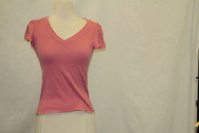 PETIT BATEAU Girls Pink V Neck Shirt Size 12 Years/ XS 94525 $38
