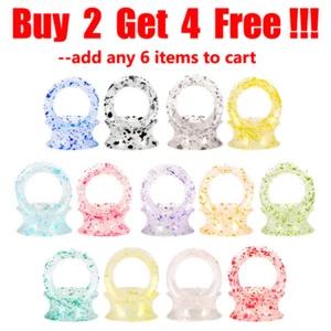 1 Pair Soft Silicone Ear Gauges Plugs Double Flared Tunnels Flexible Piercing - Picture 1 of 23