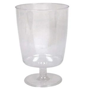10 Pieces Elegant Plastic Wine Glasses Footed 8 oz Drinking Cups For Parties - Picture 1 of 3