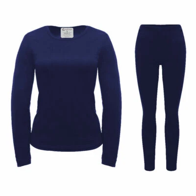 Women's Ultra Soft Fleece Lined Thermal Top & Bottom Base Layer Underwear Set - Image 1 of 2
