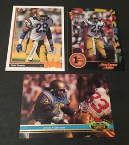 Lotto carte Eric Turner Rookie - 3 UCLA Bruins & Cleveland Browns Upper Deck Topps - Foto 1 di 1