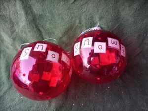 Antike Glaskugel Weihnachtsschmuck hängend rot - Bild 1 von 4