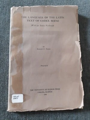 Scholarly Monograph: Language Of The Latin Text Of Codex Bezae, Stone 1946 Xlib - Image 1 of 4