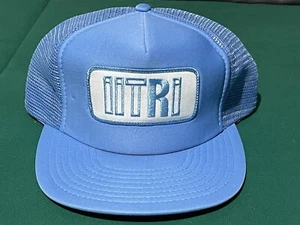 Vintage Patch IITRI Snapback Trucker Mesh Blue Hat Cap Rare - Picture 1 of 3