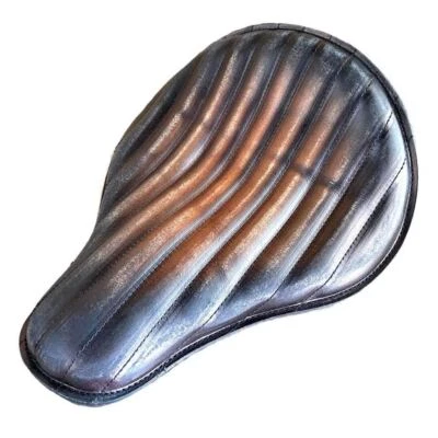 Triumph Bobber Seat 2017-2025 Solo Antique Brown Tuck And Roll Leather 13x15" - Image 1 of 4