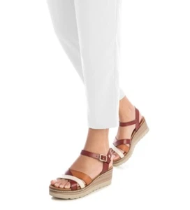 XTI SANDALO CON ZEPPA DONNA 142849 MARRONE CAMEL BEIGE CASUAL DAL 36 AL 41 - Imagen 1 de 5