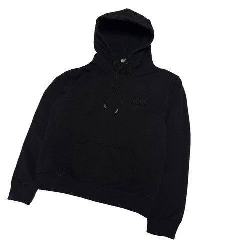 Felpa con cappuccio Dior x Kim Jones CD Icon uomo nera media Made in Italy