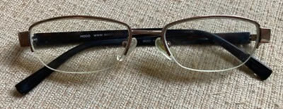 MODO TITANIUM Mod. 609 51-17 140 Eyeglasses Brown Half Rim Frame Made In Japan - Image 1 of 4