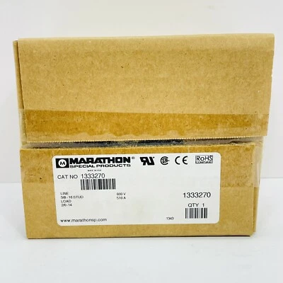 Marathon 1333270 Power Terminal Block 600V 510A 3-Pole ~NEW~ - Image 1 of 4