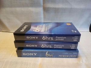 3 cintas de grabación VHS Sony 6 horas nuevas selladas ver fotos - Imagen 1 de 4