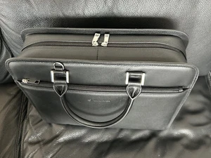 ### BOLSO DE CUERO LUFTHANSA PICARD - 39 x 29 x 10 CM - SUAVE - NEGRO ### - Imagen 1 de 7