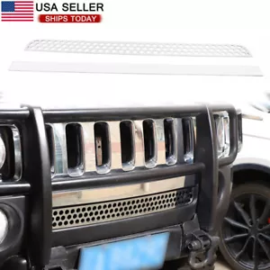 2PCS Chrome Stainless Steel Grille Front Accent Trim Fit For Hummer H3 2005-2009 - Foto 1 di 17