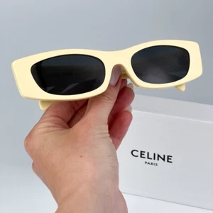 Celine Women Sunglasses Butter Beige Dark Smoke Geometric CL40245U 39A BRAND NEW - Picture 1 of 10