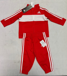 adidas Baby Boys Essential Tricot 2-piece Set, Red/White