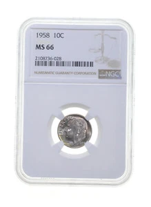 MS66 1958 Roosevelt Dime - Graded NGC Toned *4250 - Picture 1 of 3