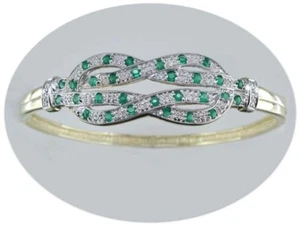  JDL GREEN AGATE BANGLE BRACELET 7 1/2" NEW - Foto 1 di 1