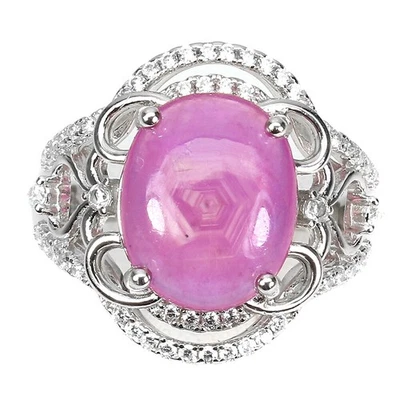 925 Sterling Silver Ring Oval Ruby 12x10mm Simulated Cz Gemstone Jewelry Size 7 - Image 1 of 4