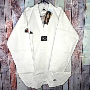 Adidas Taekwondo Uniform Sz 5 XL 190cm Men WTF White Tiger Martial Arts Fight MM - Picture 1 of 13